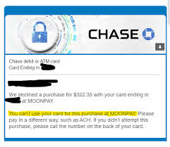 Check spelling or type a new query. Chase Indefinitely Blocking Debit Transactions To Moonpay R Safemoon