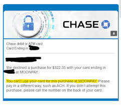 If you don't have overdraft protection or you don't have enough funds in your linked chase savings account, and you: Chase Indefinitely Blocking Debit Transactions To Moonpay R Safemoon
