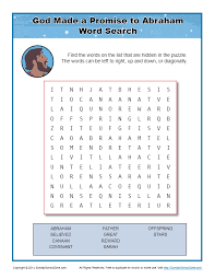 Preschool kindergarten abraham follows god early elementary. God Promised Abraham Word Search Bible Word Puzzles For Children