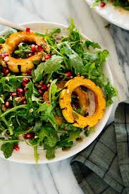 Delicata Squash Pomegranate Arugula Salad Cookie And Kate Recipe In 2020 Delicata Squash Delicious Salads Arugula Salad