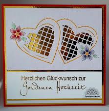 Eine Karte Zur Goldenen Hochzeit Musste Her Also Habe Ich Mal Schnell Zu Meiner Herzenstanzform Papierstickerei Karten Und Nadel Und Faden