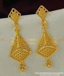 They flatter everyone and are perfect for wearing to work or daily use. Buy Latest Gold Earring Design One Gram Gold Long Dangler Earring Online