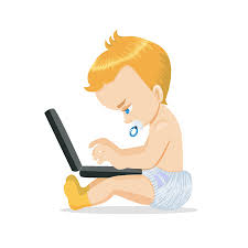 Lo mejor que puedes ahora que ya sabes cómo jugar juegos de android en la pc o laptop no puedes irte sin saber cuáles son los mejores juegos para android y los títulos que. Adorable Bebe Caucasico Con Un Ordenador Portatil Nino Pequeno Usando Gadgets Jugando Juegos De Computadora O De Aprendizaje Ilustracion Del Vector Personaje Animado Ilustraciones Vectoriales Clip Art Vectorizado Libre De Derechos