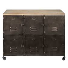 Buffet Indus A Roulettes 6 Portes En Metal Et Sapin Wayne Maisons Du Monde Sapin Maison Du Monde Petit Meuble Tv Buffet Industriel