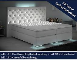 Hier sorgen federn wie in einer matratze für. Xxxl Boxspringbett Designer Boxspring Bett Led Chesterfield Weiss 180x200 Matratzen Betten Lattenroste De
