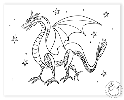 Single Coloring Page-Dragon – Sarah Jane Studios