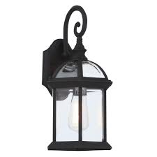 Bel Air Lighting Wall Mount 1 Light Outdoor Black Coach Lantern With Clear Glass 4181 Bk The Home Bel Air Lighting Outdoor Wall Mounted Lighting Wall Lantern