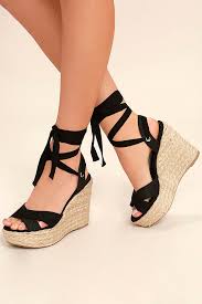 Black And White Sandals With Heel Esme Black Lace Up Espadrille Wedges In 2020 Lace Up Espadrille Wedges Lace Up Espadrilles Espadrilles Wedges