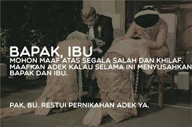 Ibu akan selalu menyayangi anaknya, bahkan sampai akhir hayatnya, akan tetapi seorang anak yang sudah. Saat Memohon Restu Menikah 5 Kalimat Sedih Ini Yang Akan Keluar Dari Anak Kepada Orang Tua