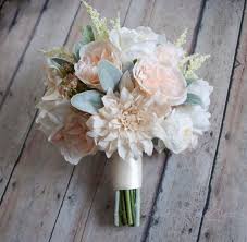 Rustic Garden Wedding Bouquet Of Blush And Ivory Dahlias Etsy Elegant Wedding Bouquets Peony Bouquet Wedding Wedding Bouquets Pink