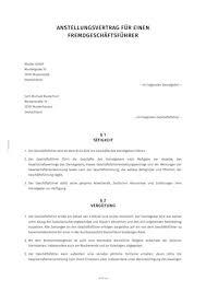 Maybe you would like to learn more about one of these? Vertrag Fur Fremdgeschaftsfuhrer Einer Gmbh Erstellen Smartlaw