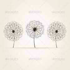 Three Dandelions Dandelion Illustration Design Vector Illustration