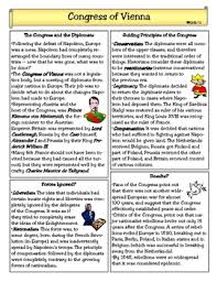 The Congress Of Vienna Congress Of Vienna High School Students Teacher Newsletter