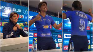 También es internacional absoluto con la selección. Moreno Pinta Uniforme Do Cruzeiro No Corpo Eu Nunca Tirei Essa Camisa