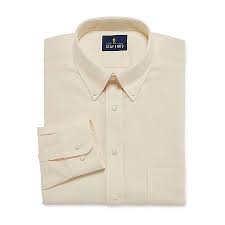 Stafford Mens Wrinkle Free Oxford Button Down Collar Athletic Fit Dress Shirt 175 34-35 Beige 1999 Was 4400 Fitted Dress Shirts Shirts Athletic Fits