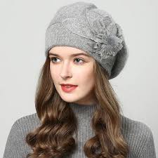 FS berretti da donna cappelli di lana lavorati a maglia fiori invernali  berretto femminile caldo berretti da ragazza cappello di pelliccia di  coniglio Gorros Bonnet Femme Hiver 2020