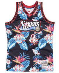 *allen iverson philadelphia 76ers sixers jersey l black*. Mitchell Ness Synthetic Allen Iverson Philadelphia 76ers Floral Swingman Jersey In Blue For Men Lyst