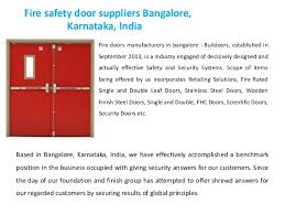If we don't have the door your looking for we will build it for you. Fire Safety Door Suppliers Bangalore Karnataka India