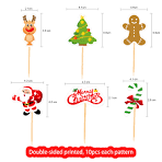 FEPITO 60 Pieces Christmas Cupcake Toppers Picks Merry Christmas Toothpick  Flags for Cake Decorations Party Holiday Supplies