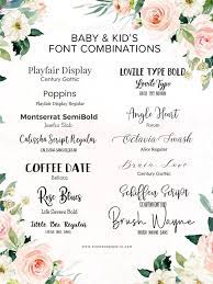 Font Combinations For Your Corjl Baby Shower And Birthday Invitations Elmwood Paperie Baby Birthday Invitations Baby Shower Fonts Birthday Invitations