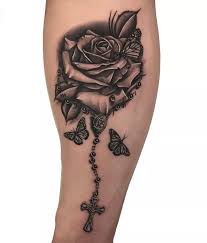 Rose Rosary And Butterfly Tattoo Done By Martin Workproud Wearproud 7381kennedyrd Tattoos Rose Tattoos Rose Tattoos For Women
