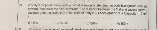 A Body Is Dropped From A Certain Height 2 Seconds Later Another Body Is Projected Vertically Muchas gracias por todo @picassosbar !!! a body is dropped from a certain height
