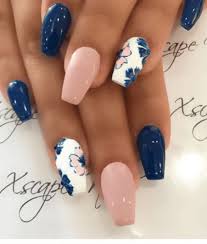 Gel nails, navy, summer nail art, marine, turquoise, pearl, stripes, beach nails, boho, acrylic nails, press on nails, false nails, glittery. 50 Simple And Amazing Gel Nail Designs For Summer Page 32 Of 50 Soopush