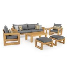 Benson Outdoor Sofa Outdoor Club Chairs Set Charcoal Grey Rst Brands Wooden Sofa Designs Wooden Sofa Set Designs Sofa Design