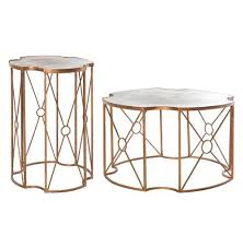 Marlene Hollywood Gold Antique Mirror Coffee End Table Set Of 2 Side Table Coffee Table Setting 3 Piece Coffee Table Set