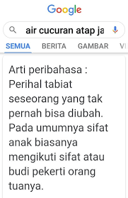 Artinya biasanya terjadi perselisihan keluarga, akhirnya berbaik kembali. Isa Kurniawan No Twitter Air Cucuran Atap Jatuhnya Ke Pelimbahan Juga Tehtelur