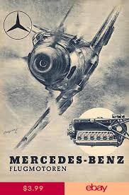German Luftwaffe Flugmotoren Mercedes Benz Aviation Motors Poster Print Aviation Posters Vintage Aircraft Daimler Benz