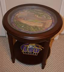 Vintage Gorgeous Lsu Tigers Danbury Mint Hardwood End Table Rare Lsu Lsu Tigers Vintage