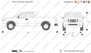 Ford F 150 Super Cab Vector Drawing