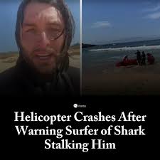 Billy Ballard was surfing at Wallagoot Beach in New South Wales when he  noticed a helicopter flying low to warn him. “A light helicopter crashed  trying to warn me about a shark