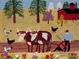 Ploughing With Oxen By Maud Lewis 1966 Maud Lewis Art Maud
