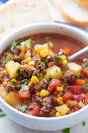 Easy Hamburger Soup Recipe Ground Beef And Vegetable Soup Recipe Beef Soup Recipes Easy Hamburger Soup Vegetable Soup Recipes