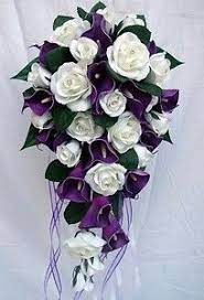Wedding Bouquet Purple Calla Lily Roses Diamante Ebay Purple Calla Lilies Wedding Calla Lily Wedding Purple Wedding Bouquets