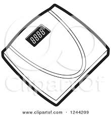 Similar with balance scales clip art. Clipart Of A Black And White Food Scale Royalty Free Vector Illustration By Lal Perera 1233716