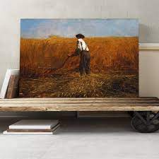 Painted during the concluding year of the american civil war, the painting is set in the conflict's aftermath and embodies the postwar demilitarization of american society. Big Box Art The Veteran In A New Field By Winslow Homer Painting Print On Canvas Wayfair Co Uk