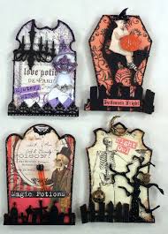 Trash To Treasure Art Halloween Paper Crafts Halloween Tags Halloween Tombstones