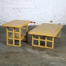 These 6 pane window tables are ideal for displaying memorabilia, keepsakes. Mid Century Modern Blonde Oak Window Pane End Table And Coffee Table Pair Chairish
