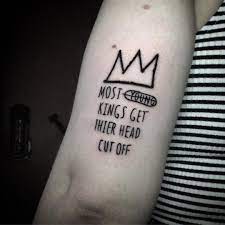 This tattoo, which she got in july 2013, is her first of two tributes to the deceased graffiti artist. Their There Thier They Re Thear Basquiat Original Artwork Inked Ink Basquiat Crown Tattoo Tattoos Basquiat Tattoo Tattoo Portfolio Crown Tattoo
