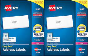 Create your own design by downloading our blank templates that you can complete within 4 easy steps in minutes. Amazon Com Avery 5160 Easy Peel Address Labels White 1 X 2 5 8 Inch 3 000 Count Pack Of 1 Pack Of 2 Office Products