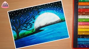 Beautiful Moonlight Scenery Drawing With Oil Pastels Step By Step Very Easy Youtube In this video i show you how to draw beautiful scenery, using. beautiful moonlight scenery drawing with oil pastels step by step very easy