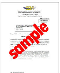 Pastikan semua dokumen yang dilampirkan lengkap dan jelas untuk disemak dan diluluskan. Sampel Dokumen Ssm Daftar Perniagaan Anda