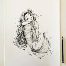 6 551 Likes 41 Comments Liana Hee Lianahee On Instagram Monday Mermaid Mermaid Drawings Mermaid Art Graphite Illustration