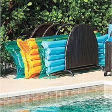 Rolling pool toy storage with overhead pool noodle holder. Espresso Brown Outdoor Resin Wicker Pool Toy Raft Inflatable Noodle Storage Caddy Rack Organizer 35 Sq X 29 1 4 H Buy Online In Cook Islands At Cook Desertcart Com Productid 43753176