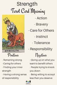 Directly connected to the zodiac sign leo, the strength card embodies all of the things we know and love about this fire sign.this is a major arcana card that tells us that embodying leo's best qualities like bravery, courage, strength, and resilience are the key to your destined success. Future Tarot Meanings Strength Lisa Boswell Strength Tarot Tarot Cards Tarot Meanings