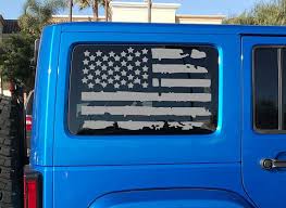Flat Black American Flag Decal American Flag Decal Set For Jku Jeep Wrangler Hardtop Side Flag Decal American Flag Decal Jeep