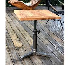 bistrot table carree reglable en hauteur avec plateau en bois massif h60 100 x l60 x p60 cm mathi design 34 table carree bois table carree table de salon